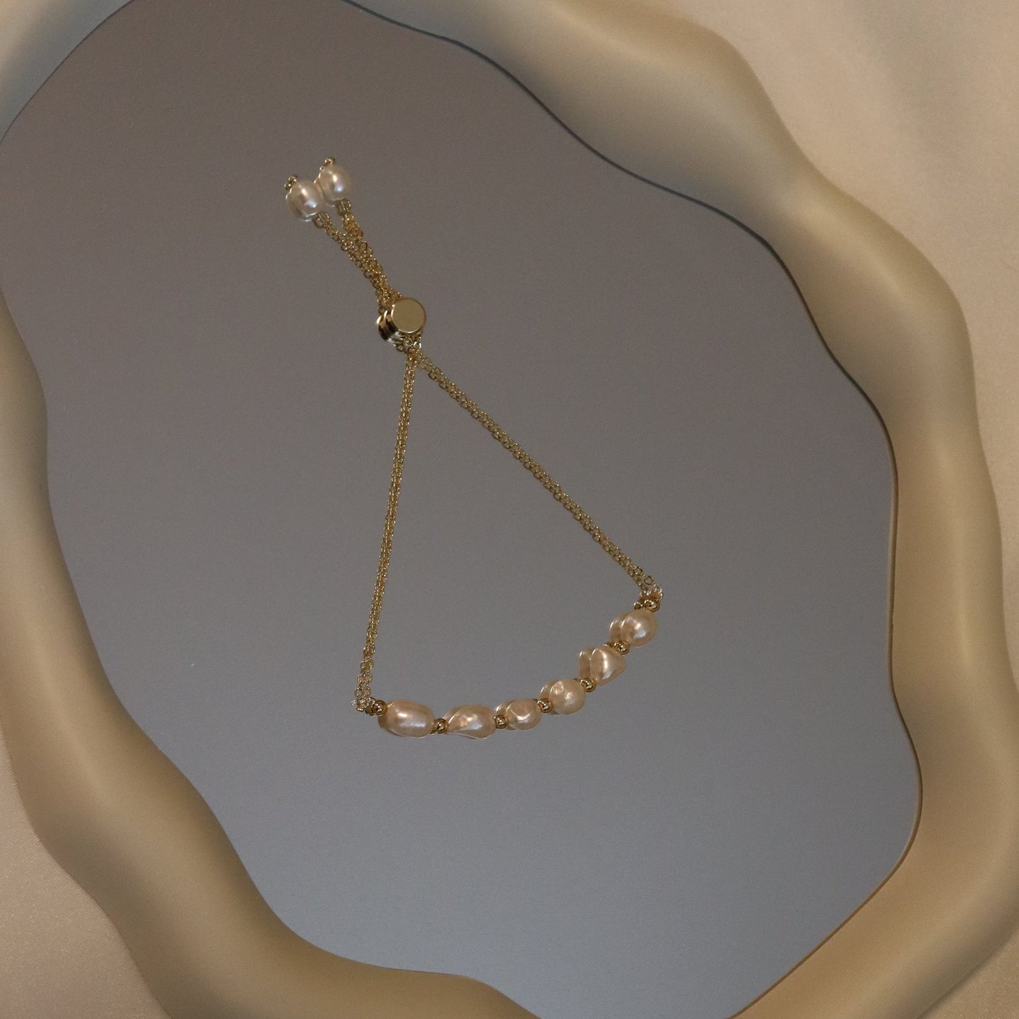 Golden Pearl Blossom Bracelet